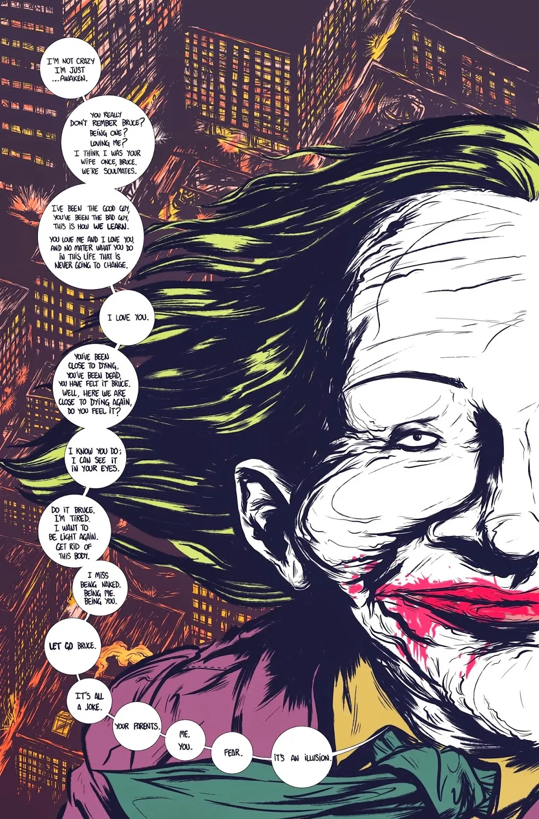 Pág X - Batman - The Deal por G. Preciado e D. Bayliss batman, batman the deal, daniel bayliss, gerardo preciado, moonhead batman, graphic novel batman, batman and joker, batman e coringa,