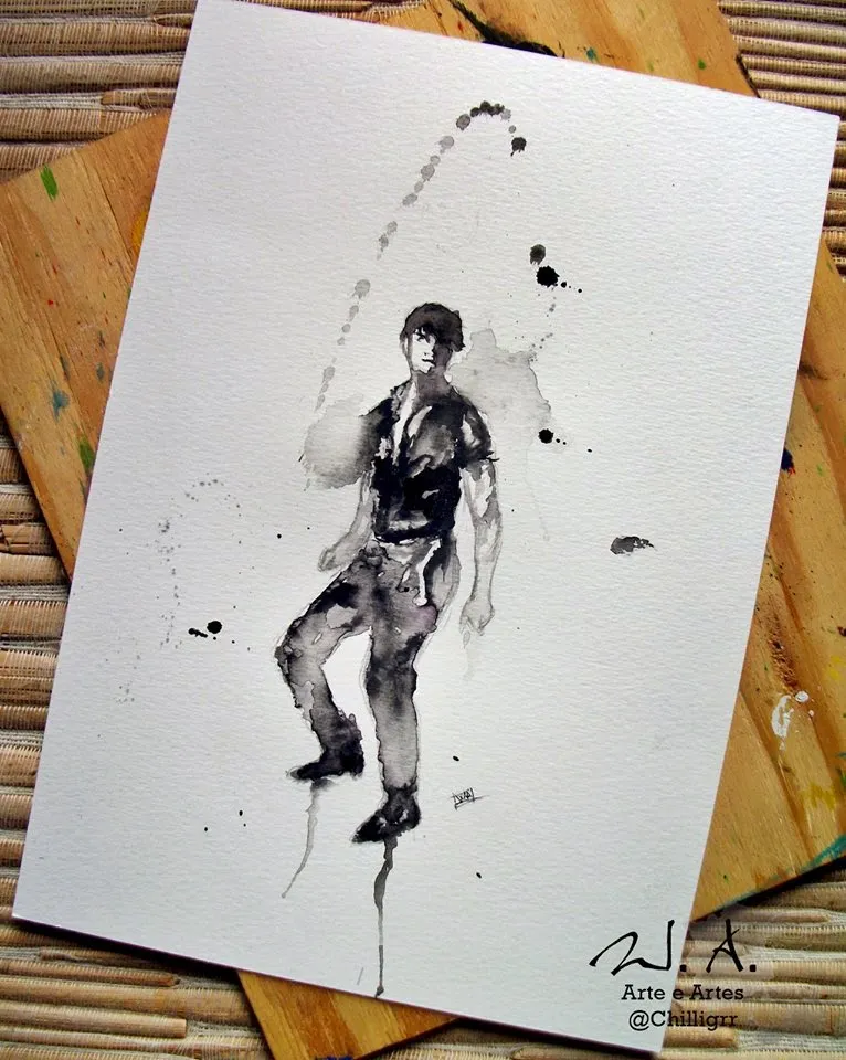 dirty dancing, johnny castle, art, watercolor, painting, ritmo quente,