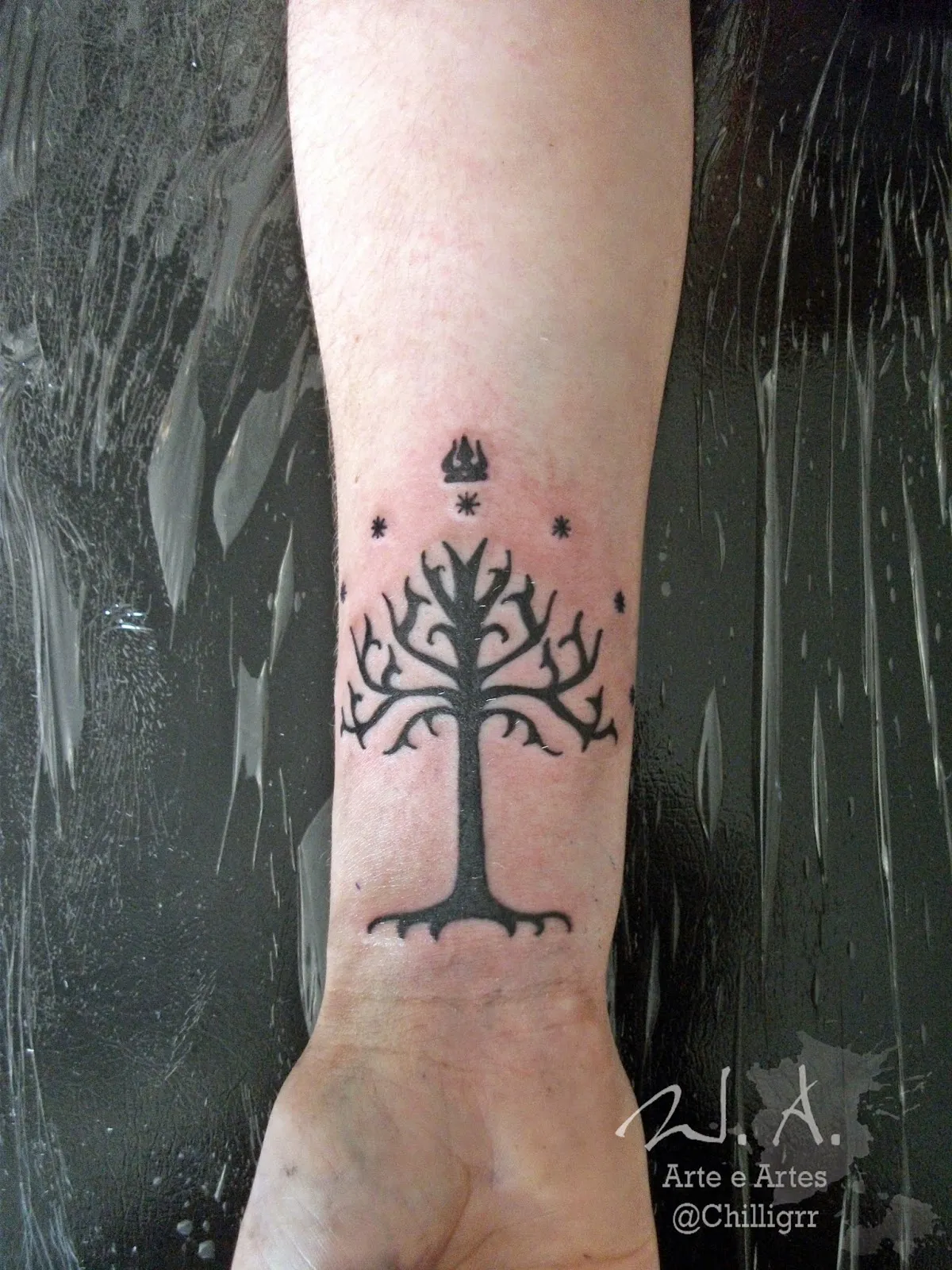 árvore de gondor, white tree of gondor, gondor, tree of gondor, tree of gondor tattoo, gondor tattoo, senhor dos aneis, senhos dos aneis tattoo, tatuagem, tattoo, w. albuquerque, chilligrr