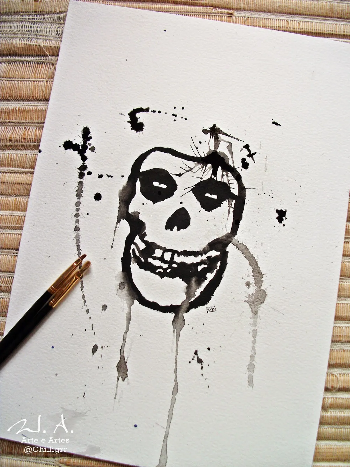 Misfits misfits skull, misfits, watercolor, misfits tattoo, misfits paintin, misfits drawing