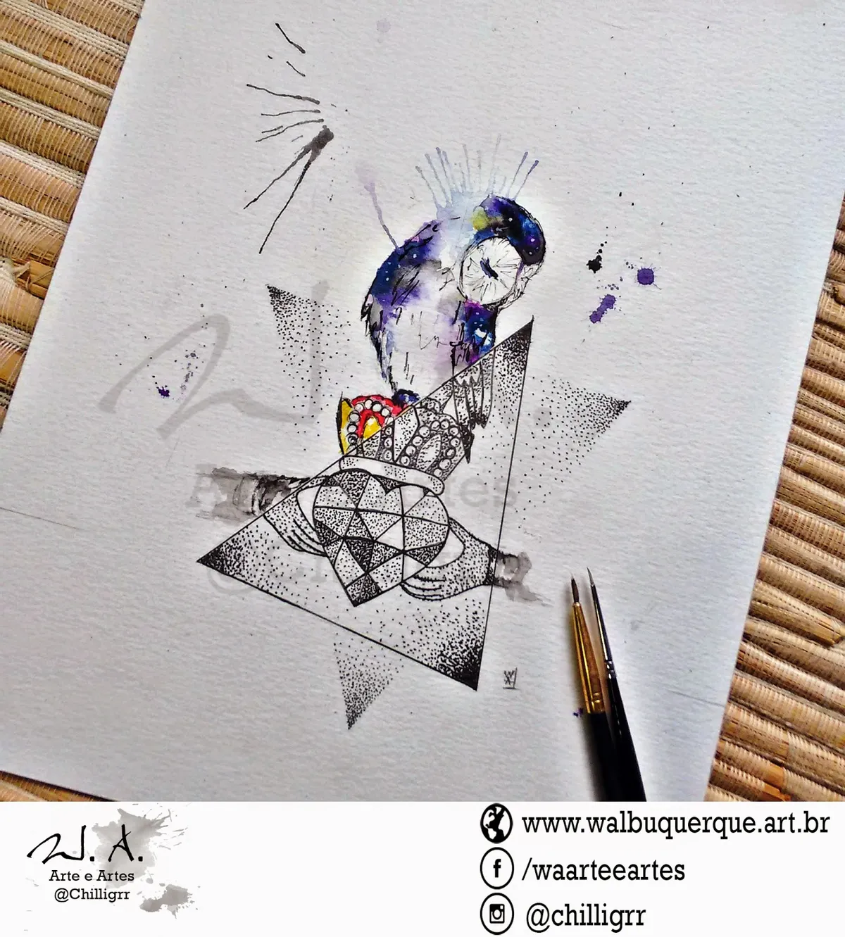 dotwork, watercolor, watercolor tattoo, tatuagem aquarela, tattoo watercolor, tatuagem de aquarela, pontilhismo, black work, dotwork tattoo, black work tattoo